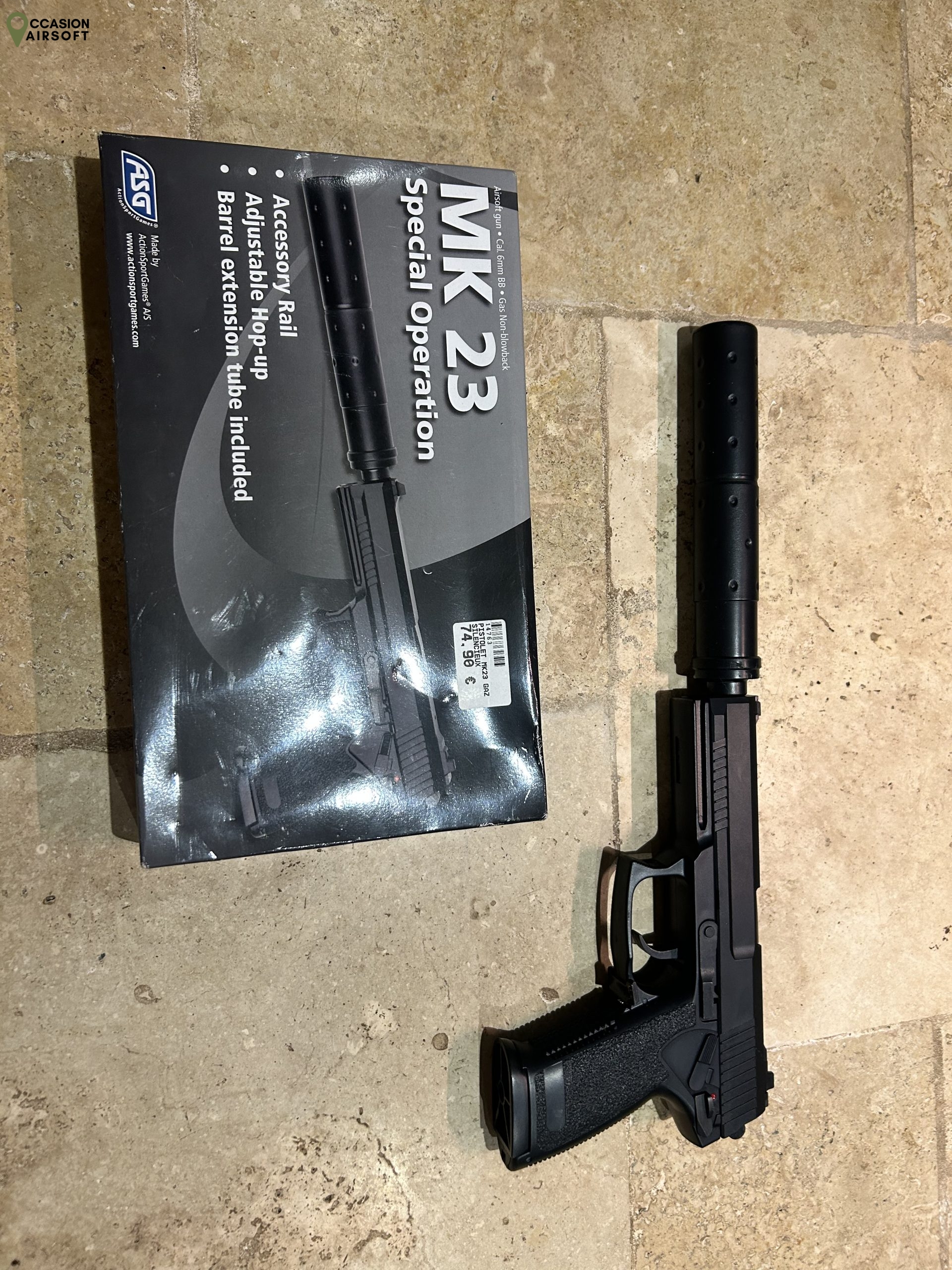 Pistolet MK23 Special Operation GAZ avec Silencieux