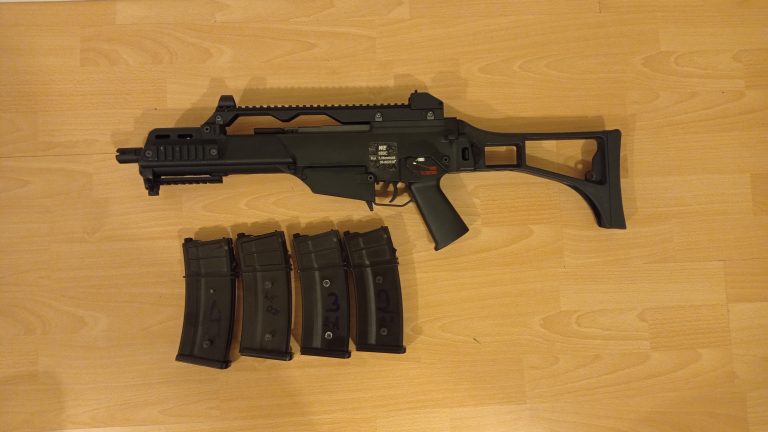 G36 GBBR WE / 4 chargeurs gaz real cap / UPGRADE NPASS JOINT HOP UP
