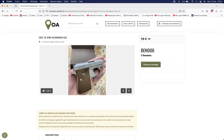 Qlq un peut-il prévenir Ben006 que je suis interessé par son WE CT25?