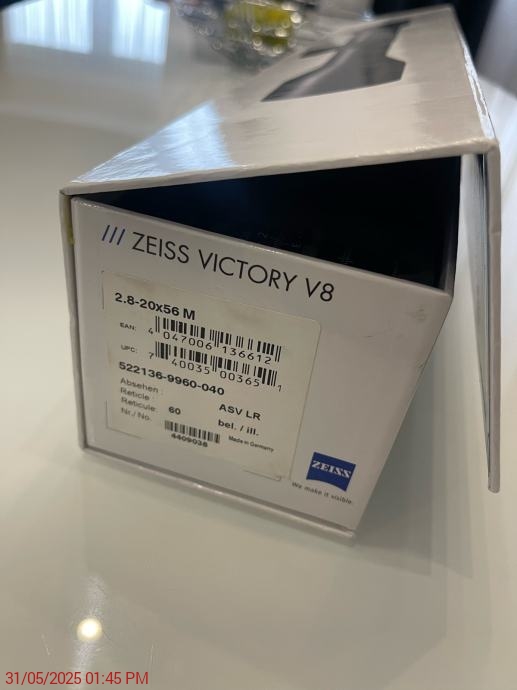 Lunette Zeiss Victory V8 2.8 20×56 M
