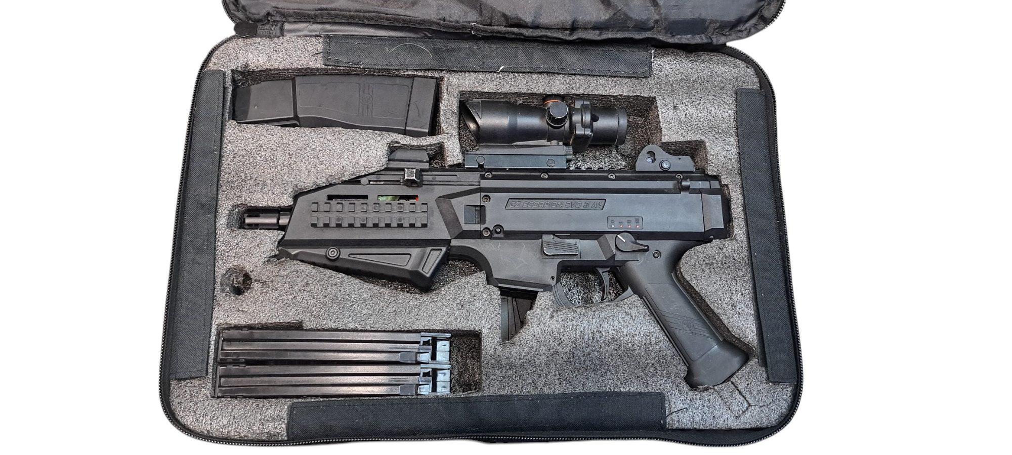 ASG – Occasion de la boutique scorpion evo 3 – noir – avec optique mallette et piece 3D