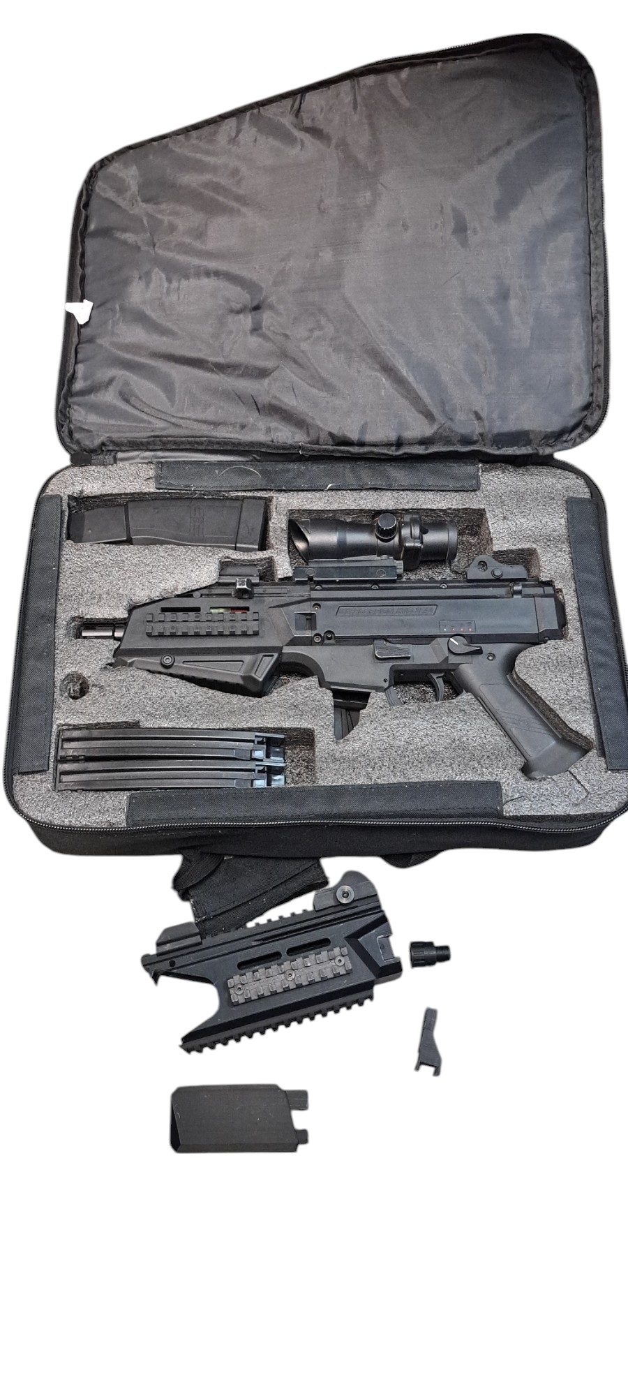 ASG – Occasion de la boutique scorpion evo 3 – noir – avec optique mallette et piece 3D