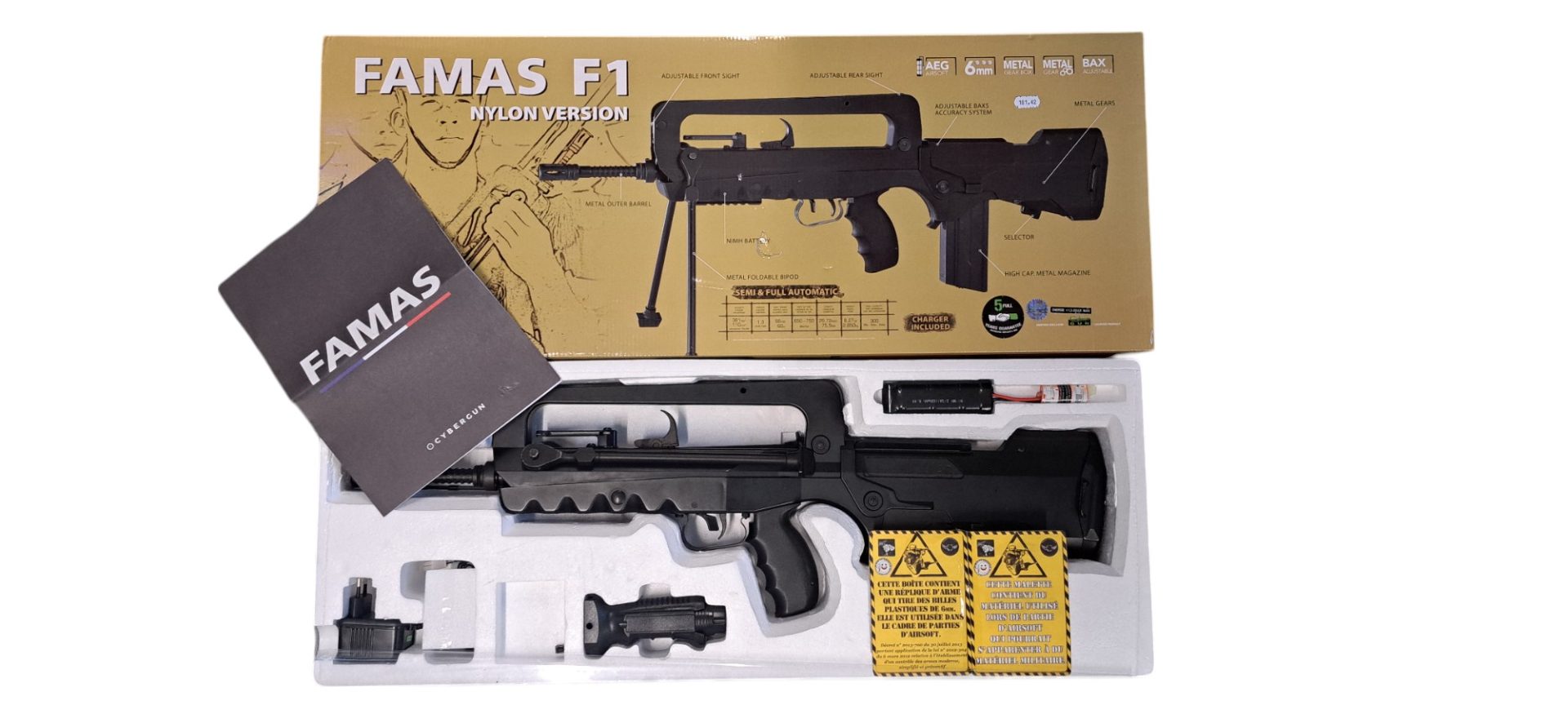 Cybergun – Occasion de la boutique – Réplique AEG Famas F1 – nylon version – noir