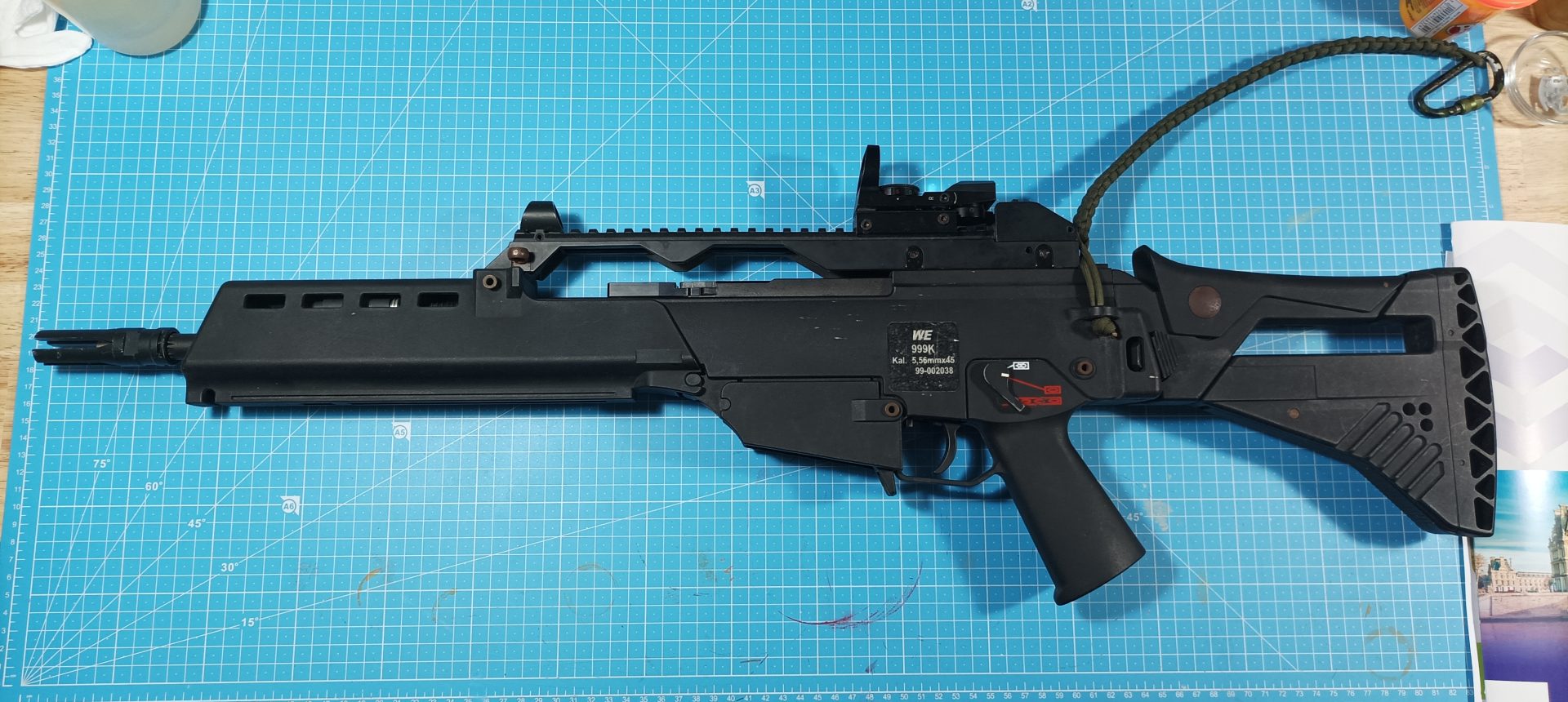 arrêt airsoft : GBBR G36 WE, deux fonctionnels + 1 pour pièces + accessoires