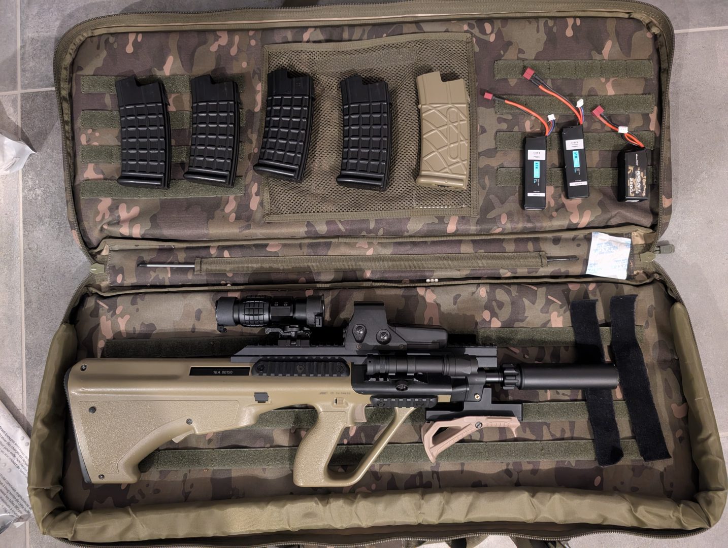 Pack complet Steyr Aug A3 commando ASG tout compris