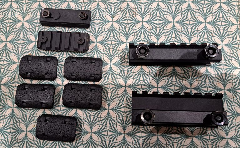 Lot rehausses picatinny et accessoires key mod