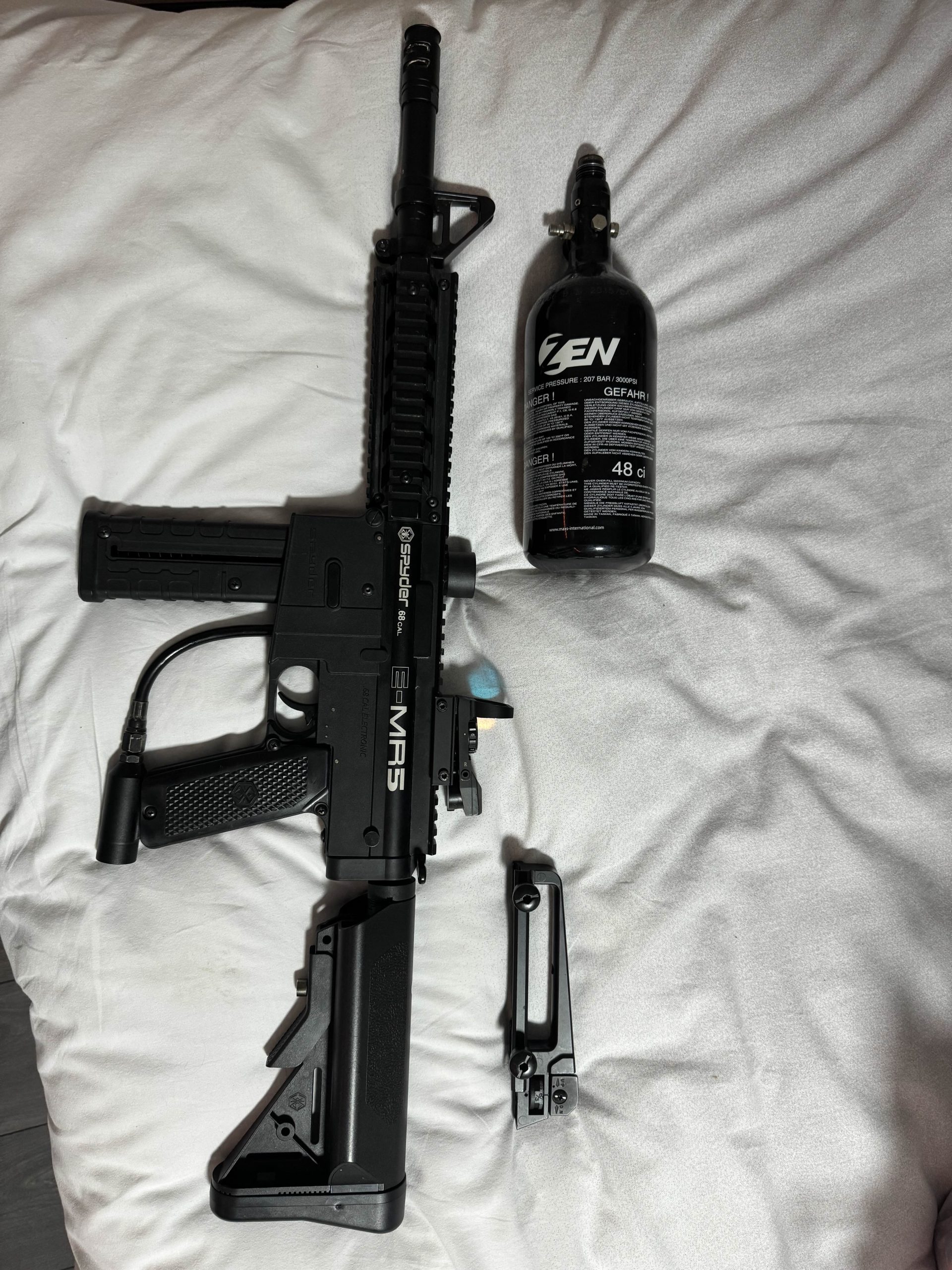 Spyder E-MR5 AEG + lunettes holo + lunette classique – Bon état