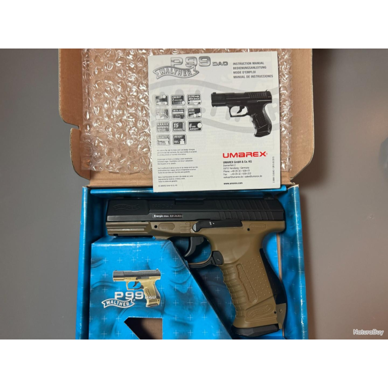 Walther P99 DAO CO2 – Réplique airsoft 6 mm – Très bon état