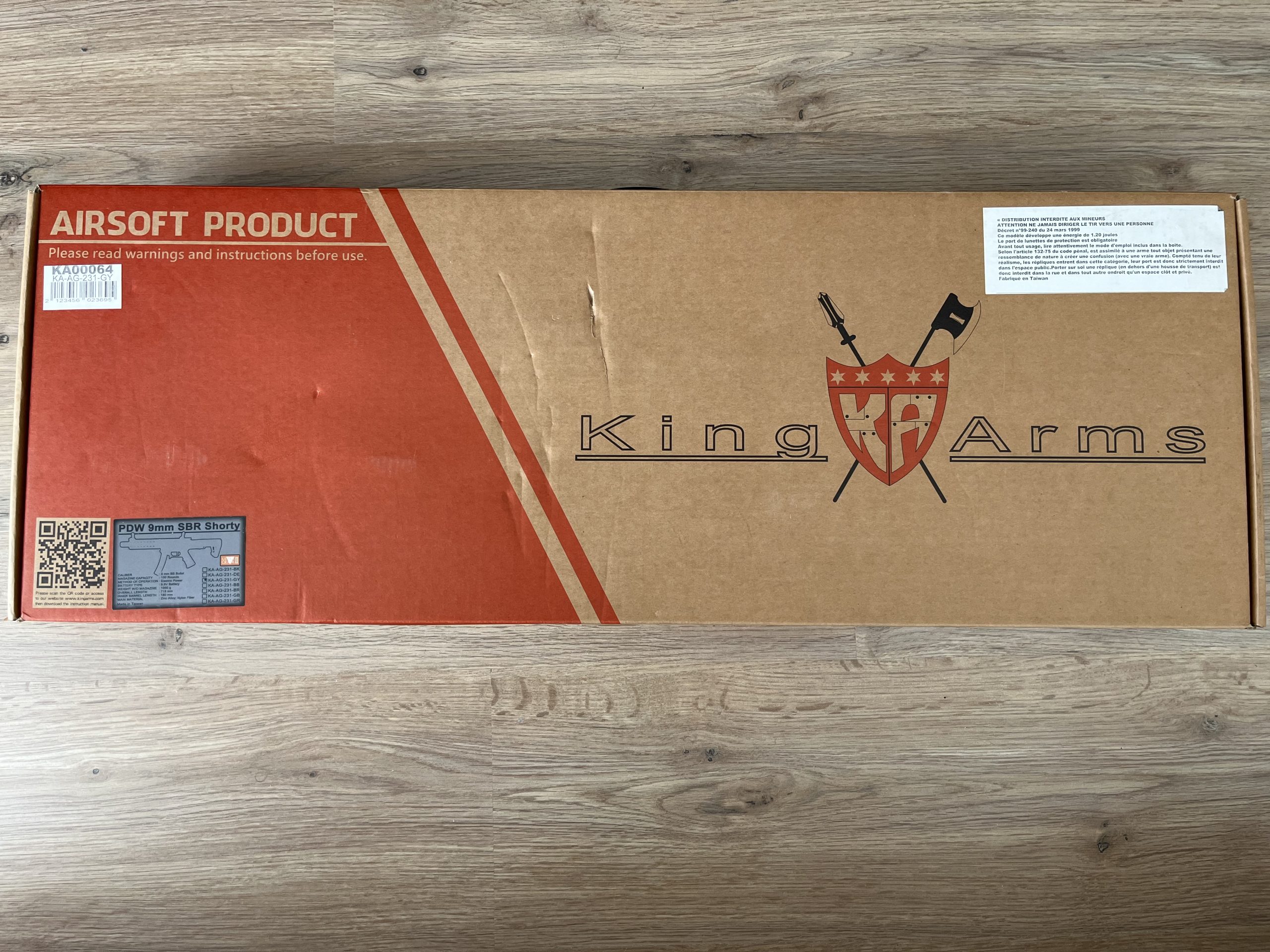 King Arms PDW 9mm SBR Shorty quasi NEUVE + 3 chargeurs + red dot + silencieux