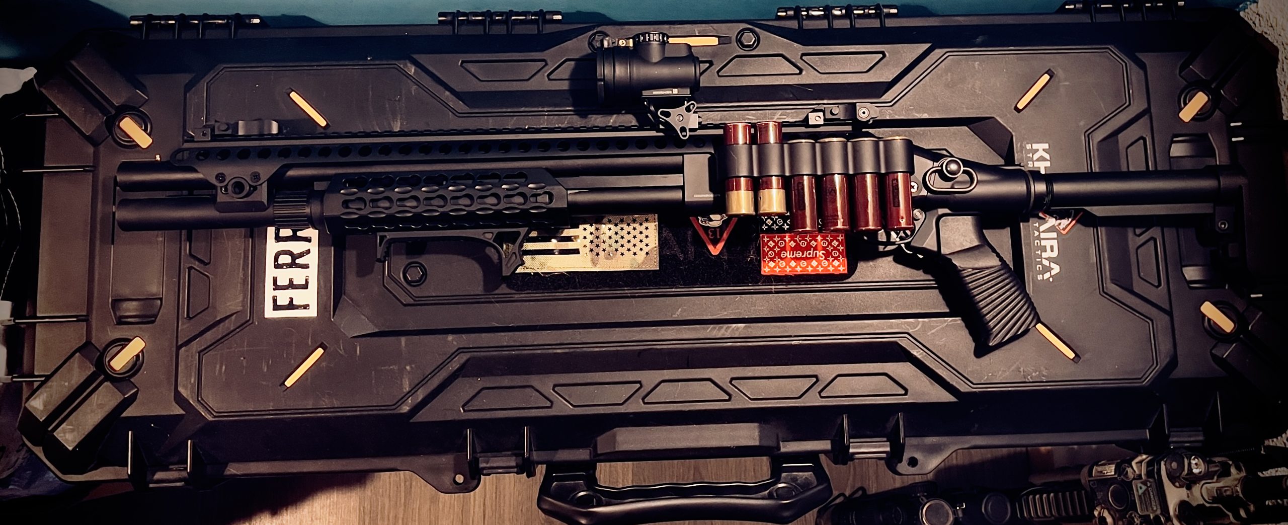 M870 gaz Golden Eagle + AIM Trijicon MRO (neuve)