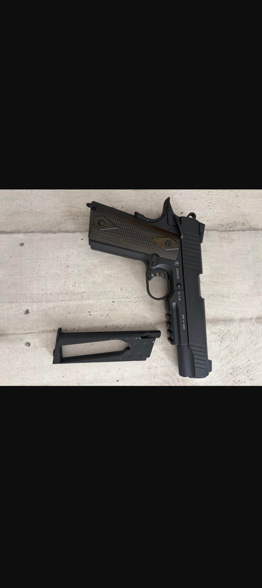 Colt 1911 Railgun Blackened Metal Co2 GBB [NEUF]