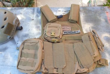 Lot Gilet tactique complet Miltec couleur sable + bcp accessoires