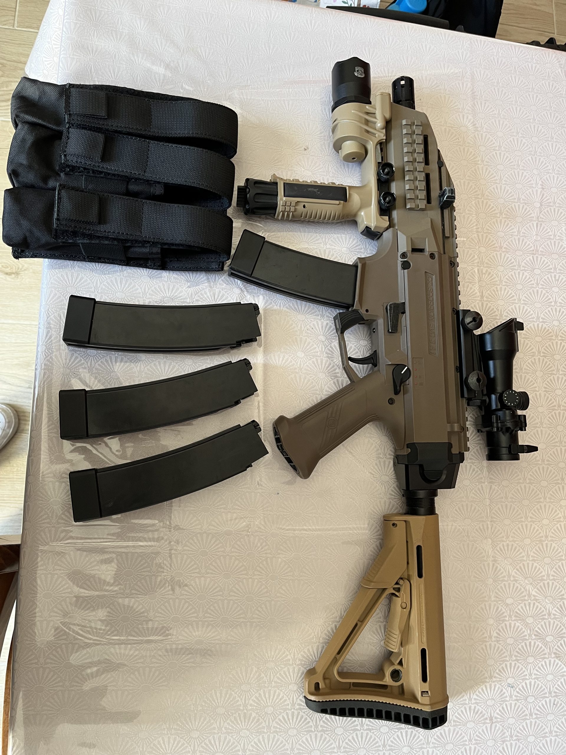 Vente fusil à pompe et scorpion evo