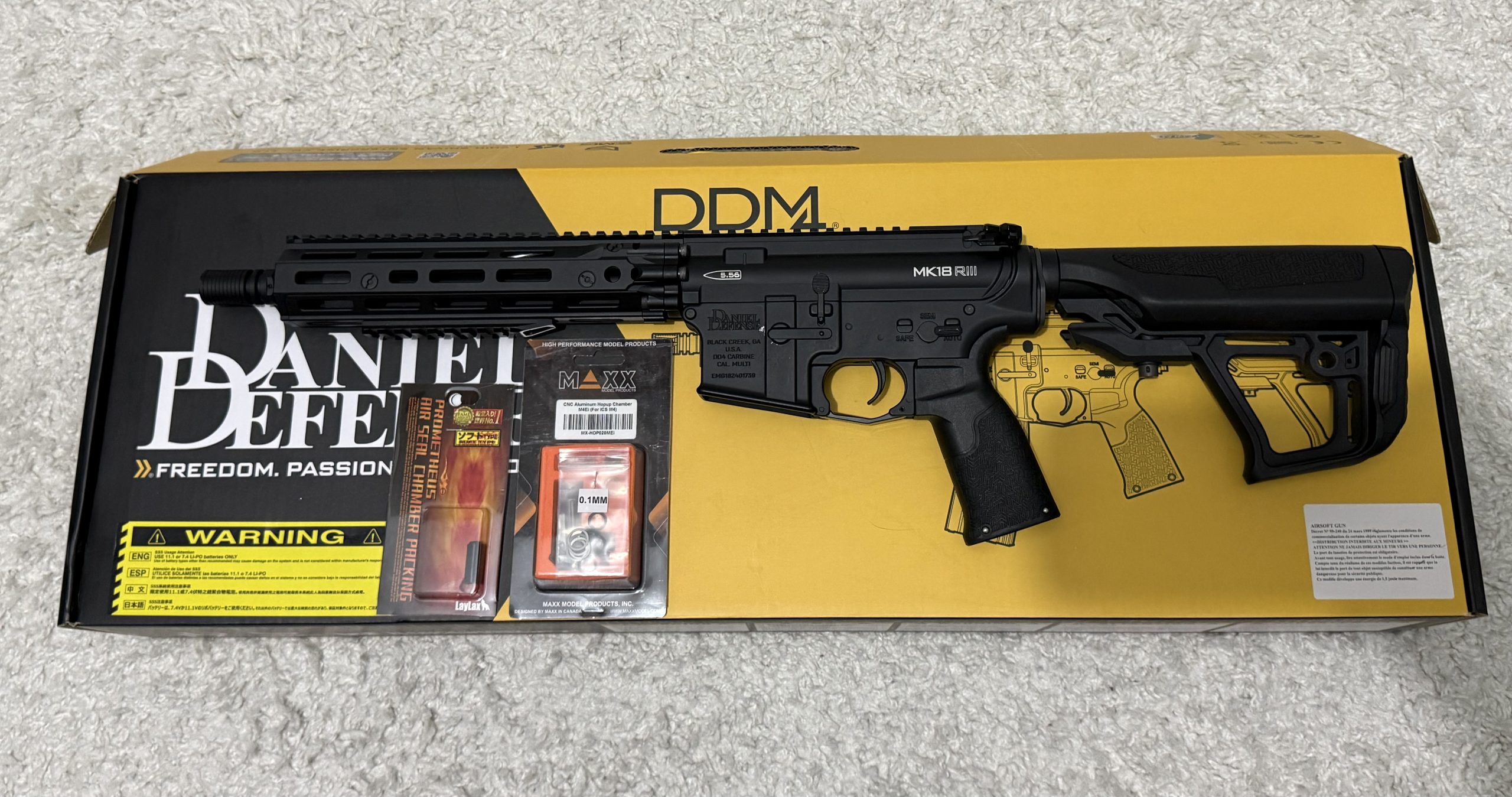 Réplique DD4 MK18 S3 EMG Daniel Defense Noir ICS