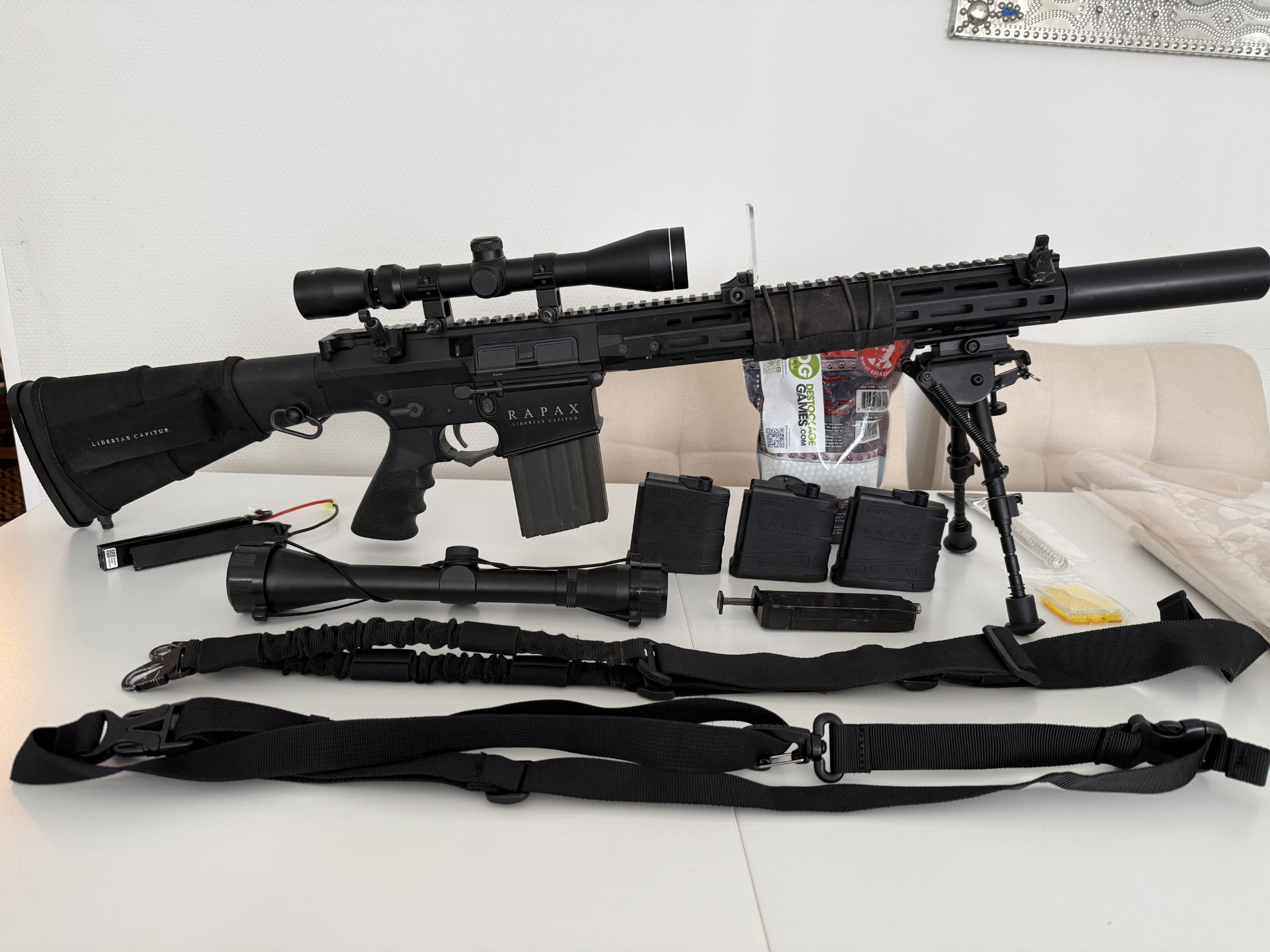 Pack – Fusil DMR Legion Rapax XXI M3 AEG Secutor — Noir