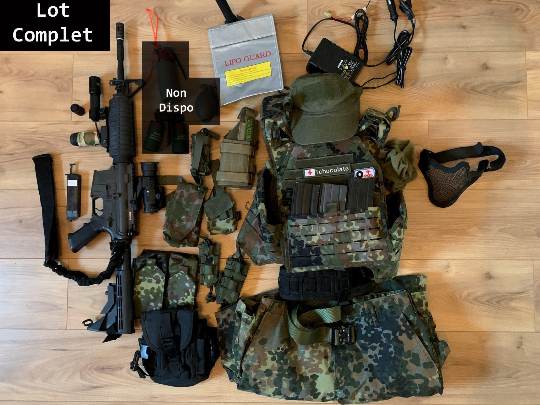 Matos complet airsoft (réplique + gear)