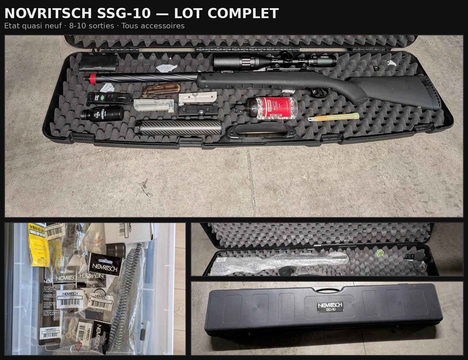 Lot Complet Novritsch SSG-10 – État Neuf (8-10 sorties)