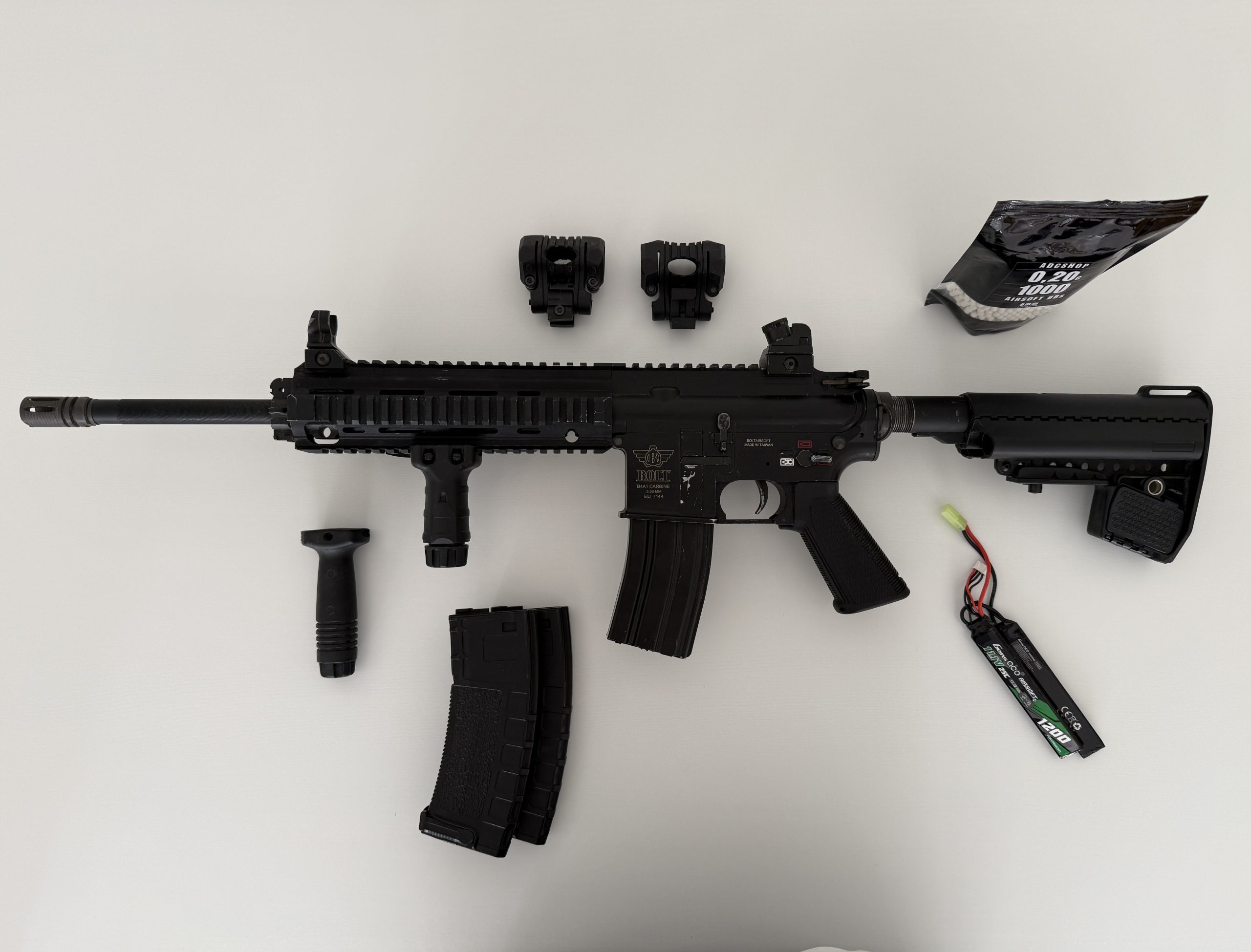 HK416 Noir AEG BRSS Canon long et accessoires