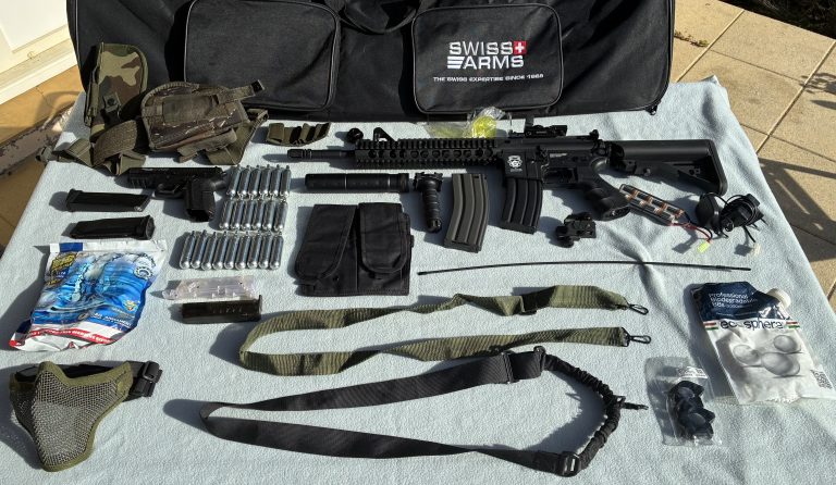 G&G M4 GR15 Raider AEG Blowback + SIG SP2022 CO₂ + équipement complet