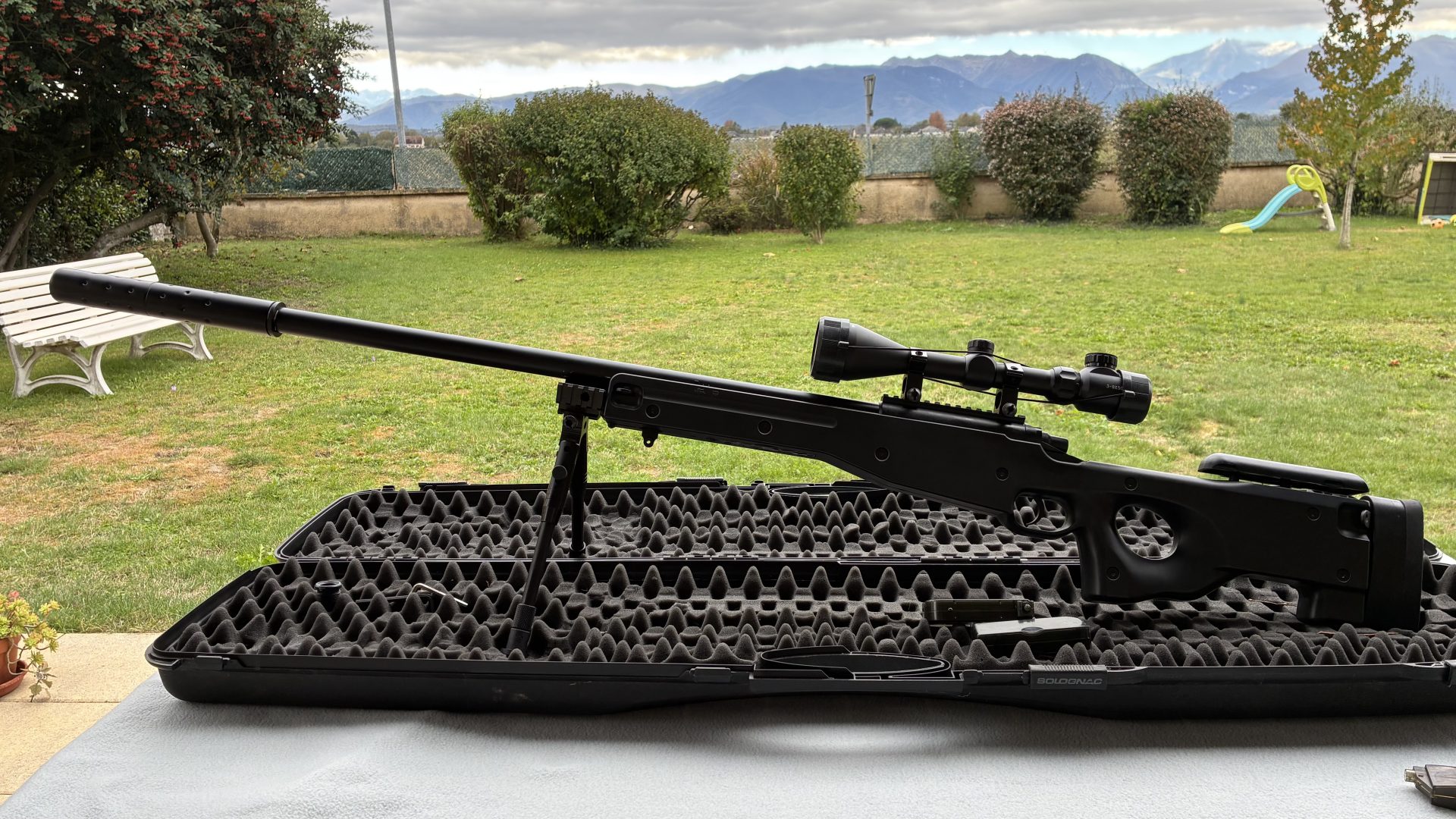 L96 AGM Spring + lunette 3-9×50 + mallette + bipied + silencieux + accessoires
