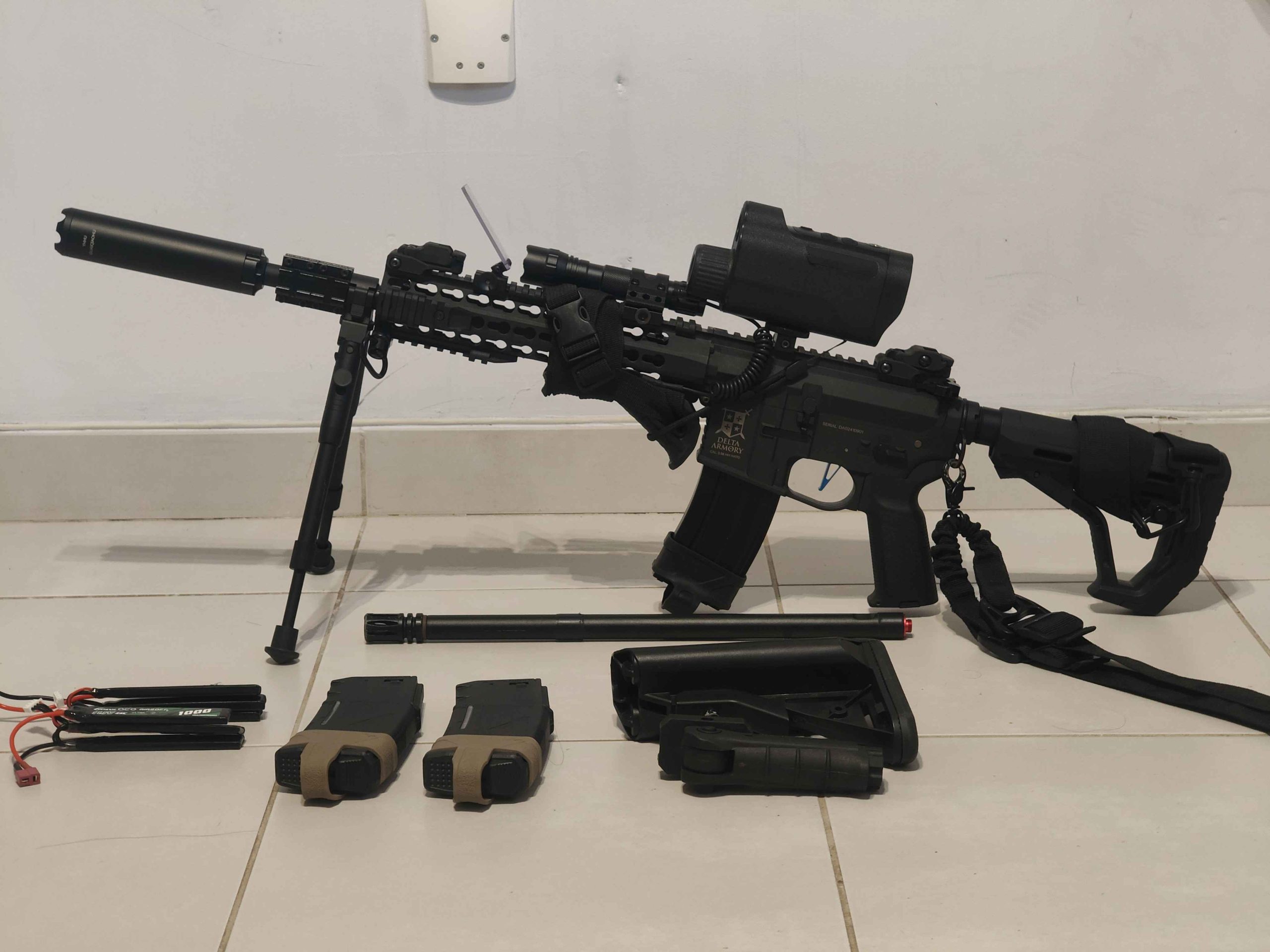 AEG DMR M4 Delta Armory airsoft gun AR15 KeyMod 10" Charlie UPGRADED
